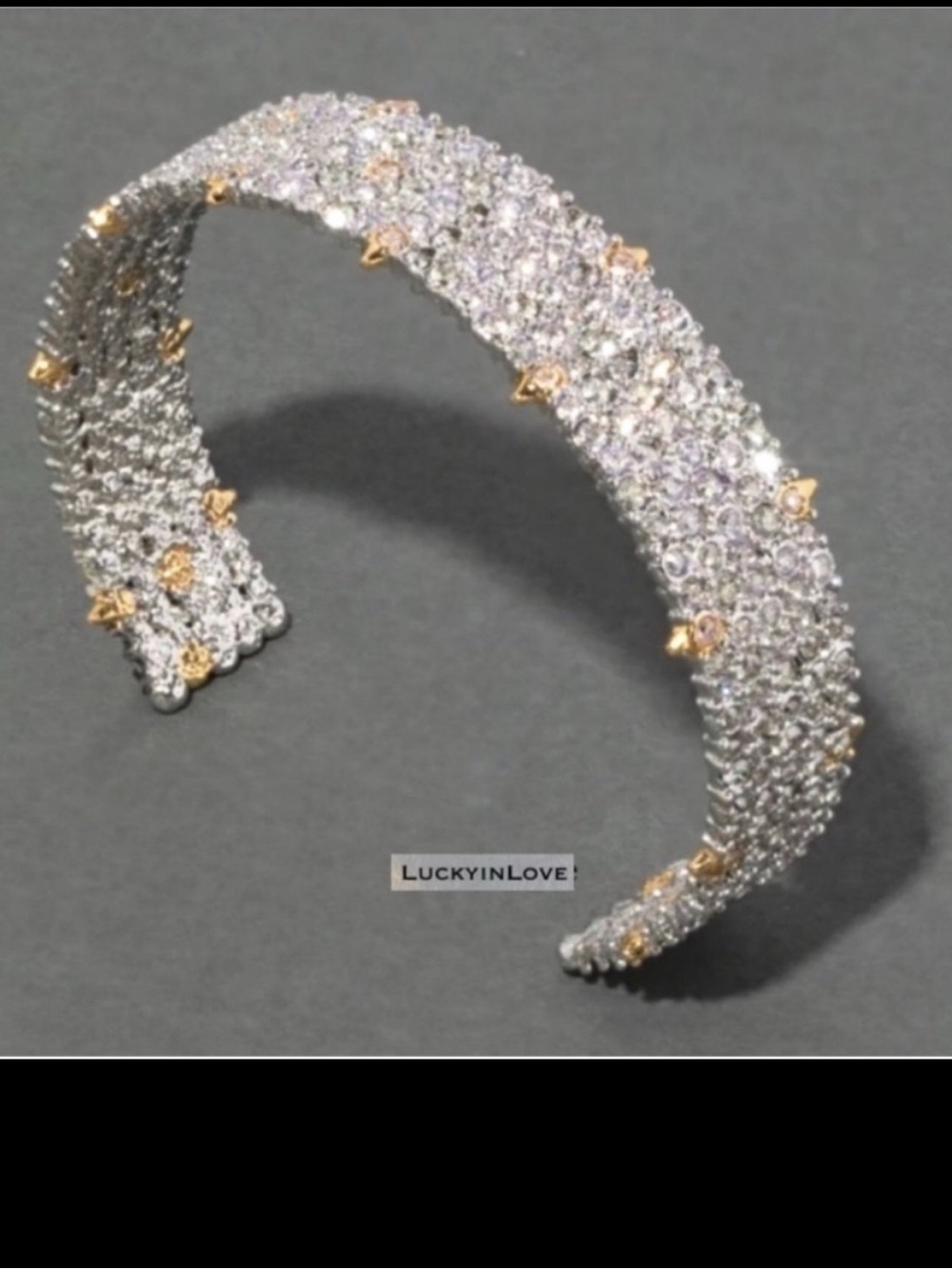 ALEXIS BITTAR Silver Pavé Crystal Lace Thorny Cuff Small Cuff Bracelet